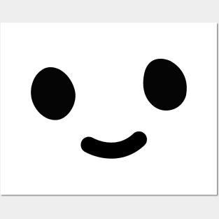 Smiley Doodle Friend - Black Posters and Art